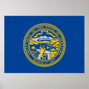 Póster Bandera de Nebraska
