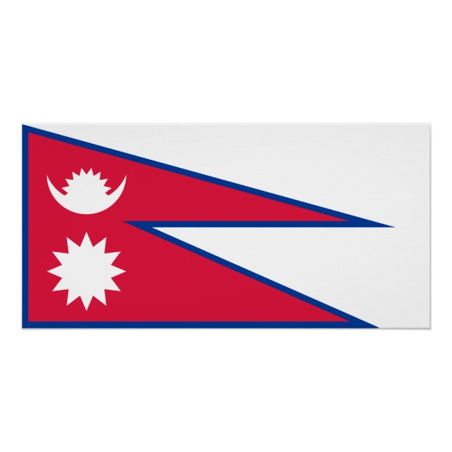 Póster Bandera de Nepal (Anverso)