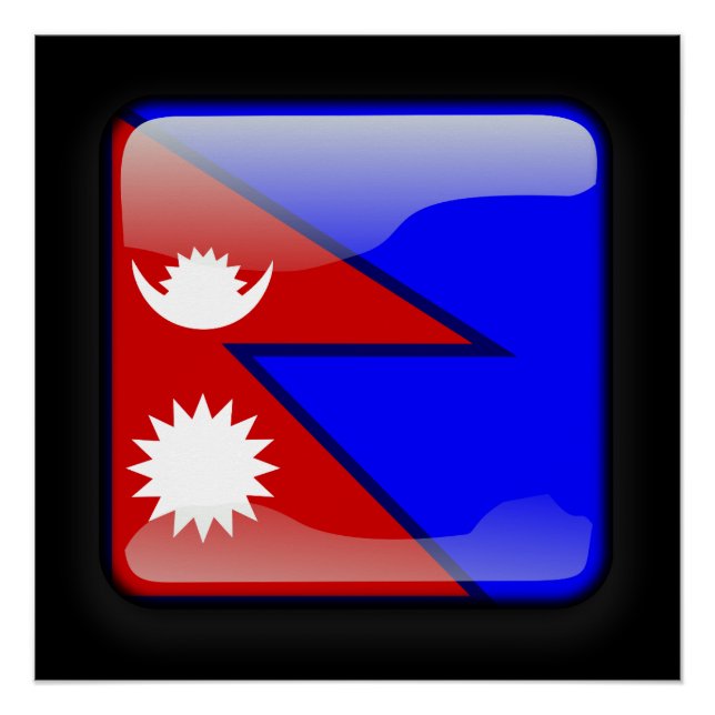 Póster Bandera de Nepal (Anverso)