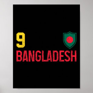 Póster Bandera de Ngladesh Orgullo Ngladeshi Vintage