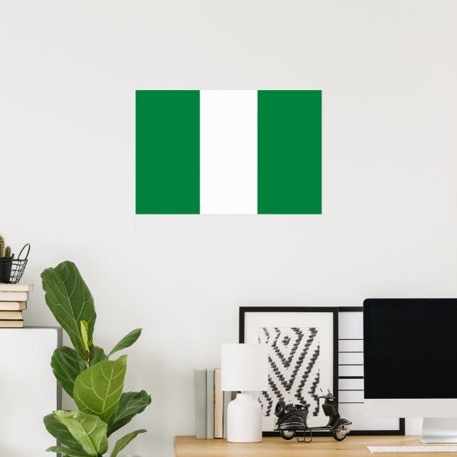 Póster Bandera de Nigeria (Oficina en casa)
