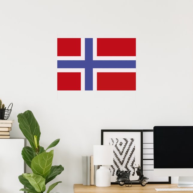 Póster Bandera de Noruega (Oficina en casa)