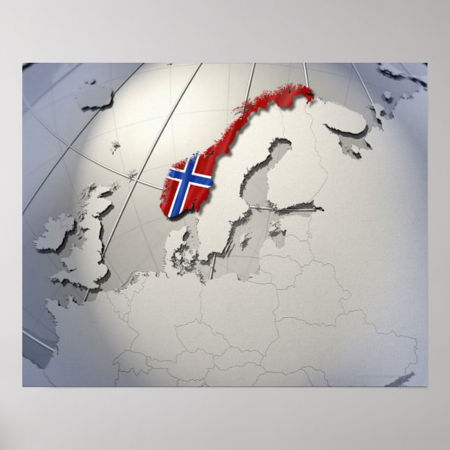 Póster Bandera de Noruega (Frente)