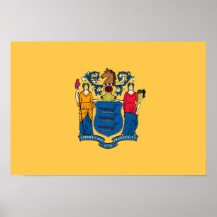 Póster Bandera de Nueva Jersey