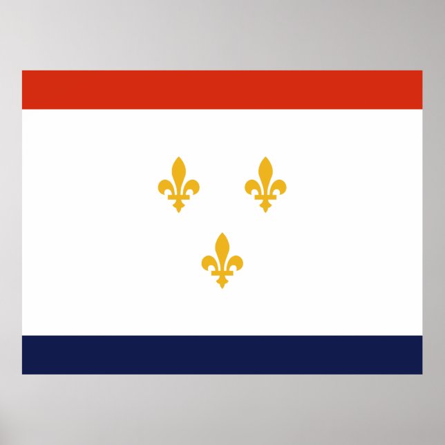 Póster Bandera de Nueva Orleans (Frente)