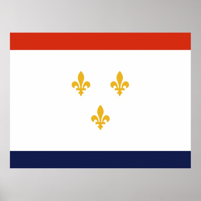 Póster Bandera de Nueva Orleans (Frente)