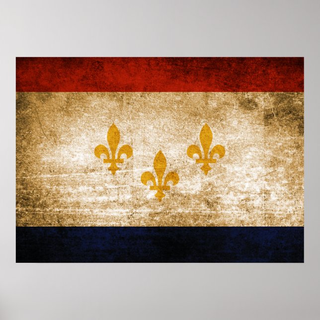 Póster Bandera de Nueva Orleans (Frente)