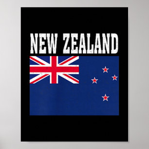 Póster Bandera de Nueva Zelanda patriótica raíces naciona