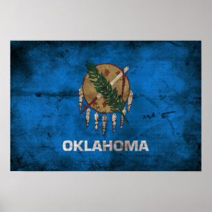 Póster Bandera de Oklahoma antigua;