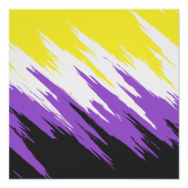 Póster Bandera de orgullo abstracto ZigZag Funky Grungy n (Anverso)