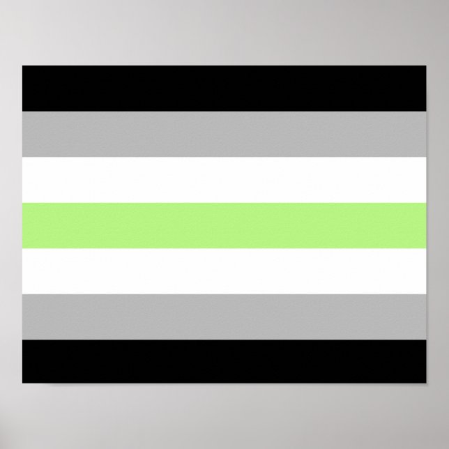 Póster Bandera de orgullo Agender (Frente)