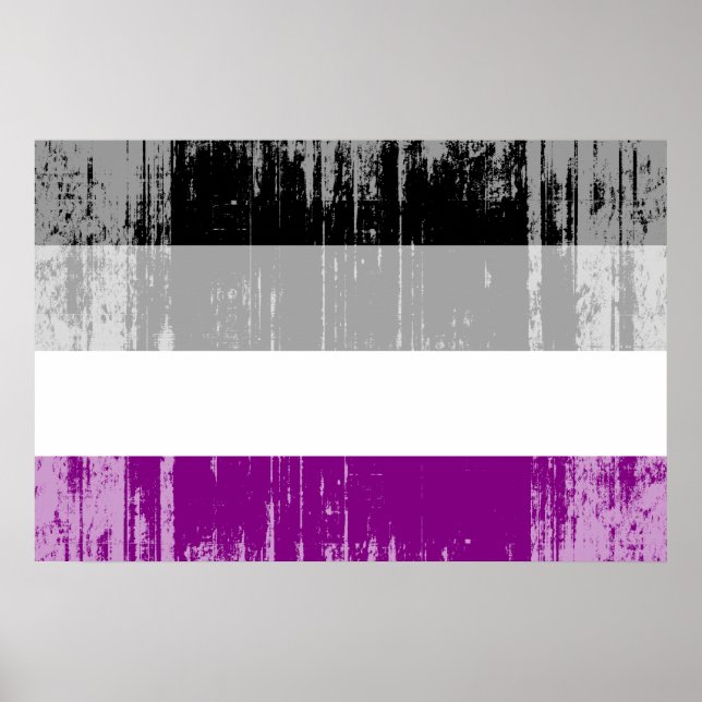 Póster Bandera de Orgullo Asexual (Frente)