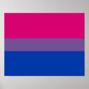 Póster Bandera de orgullo bisexual