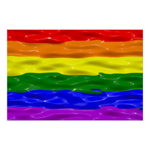 Póster Bandera de orgullo de SlipperyJoe's brillo líquido