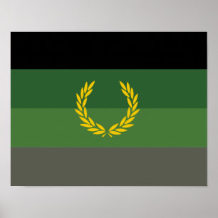Póster Bandera de orgullo de uniforme militar