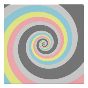 Póster Bandera de orgullo Demiflux espiral abstracto groo