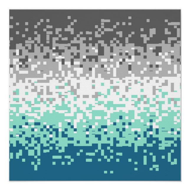 Póster Bandera de orgullo frayromántico abstracto pixelad (Anverso)