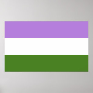 Póster Bandera de orgullo genderqueer
