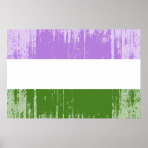 Póster Bandera de orgullo genderqueer