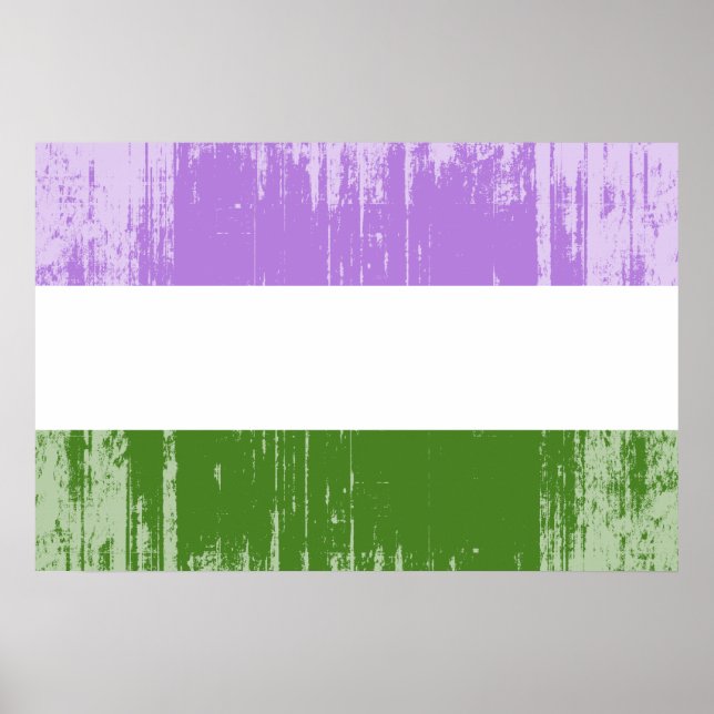 Póster Bandera de orgullo genderqueer (Frente)