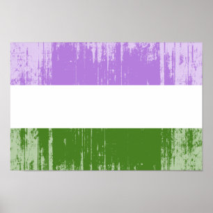 Póster Bandera de orgullo Genderqueer