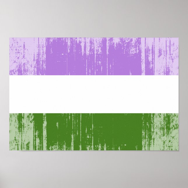 Póster Bandera de orgullo Genderqueer (Frente)