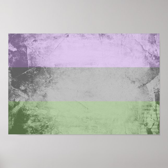 Póster Bandera de orgullo genderqueer (Frente)