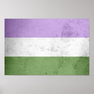 Póster Bandera de orgullo genderqueer