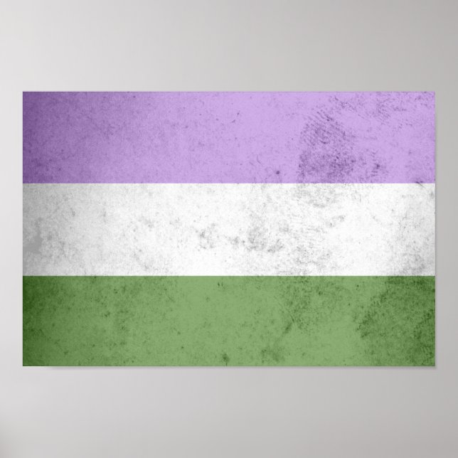 Póster Bandera de orgullo genderqueer (Frente)