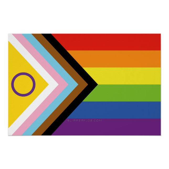 Póster Bandera de orgullo intersexual de SlipperyJoe's fo (Anverso)