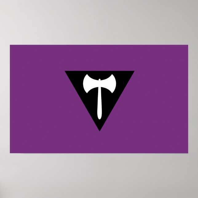 Póster Bandera de orgullo Lesbiana Labrys (Frente)