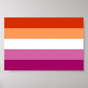Póster Bandera de orgullo lésbico LGBTQ