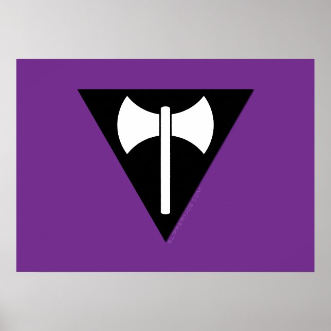 Póster Bandera de orgullo lésbico SlipperyJoe's Labrys ha (Frente)