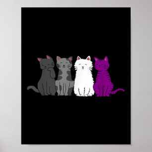 Póster Bandera de orgullo LGBT Gato Animal Ace Auality De
