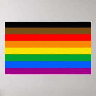 Póster Bandera de Orgullo LGBTQ (8 Franjas)