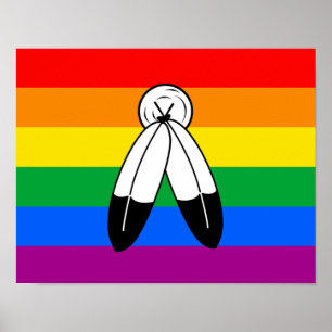 Póster Bandera de orgullo LGBTQ+ Two-Spirit