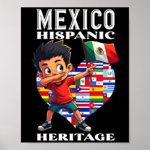 Póster bandera de orgullo mexicano méxico raíces patrimon