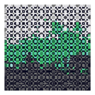 Póster Bandera de orgullo Neutrois abstracta pixelada tri