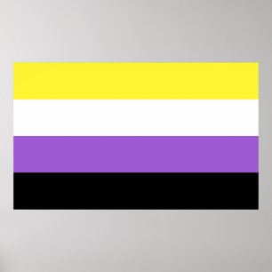 Póster Bandera de Orgullo no binaria