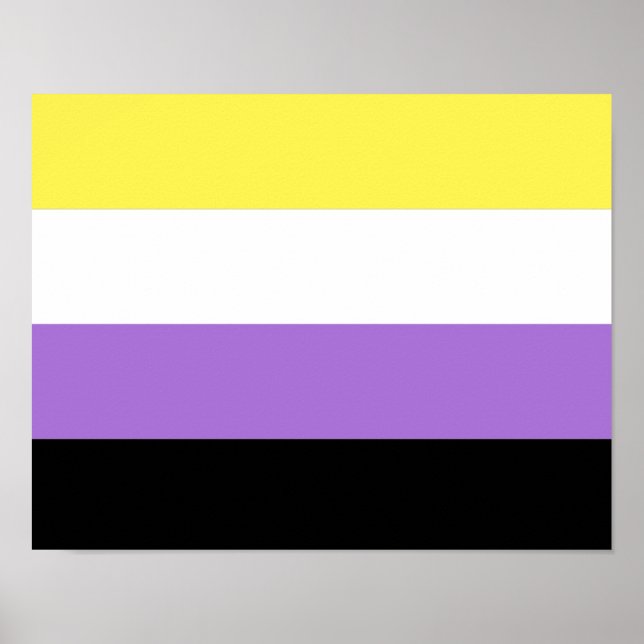 Póster Bandera de Orgullo No Binario (Frente)