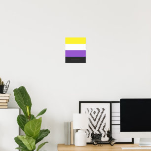 Póster Bandera de orgullo no binario de SlipperyJoe's ama
