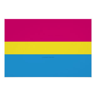 Póster bandera de orgullo pansexual SlipperyJoe rosa ámba