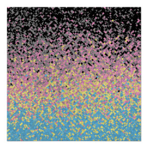 Póster Bandera de orgullo poligénero pixelada funky tripp