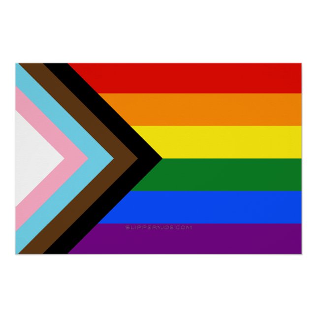 Póster Bandera de orgullo progresista de SlipperyJoe's se (Anverso)