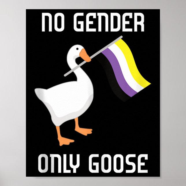 Póster Bandera de orgullo sin género de ganso no binario  (Frente)