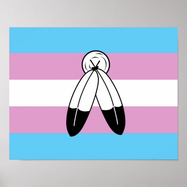 Póster Bandera de orgullo trans de dos espíritus (Frente)