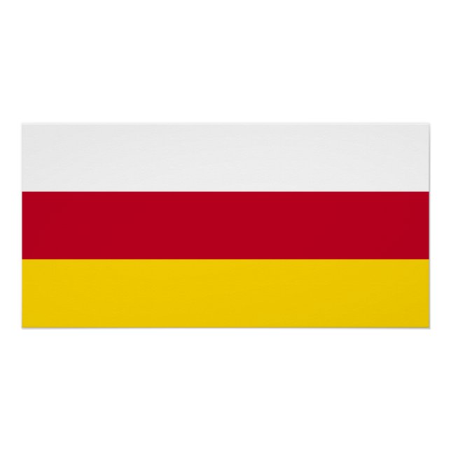 Póster Bandera de Osetia del Norte (Anverso)