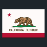 Póster Bandera de Oso - Estado de California<br><div class="desc">Esta imagen muestra la bandera del oso, que es la bandera oficial del estado de California.</div>