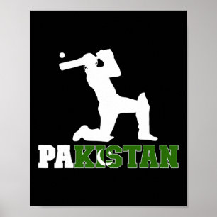 Póster Bandera de Pakistán Jugador de cricket Aficionados
