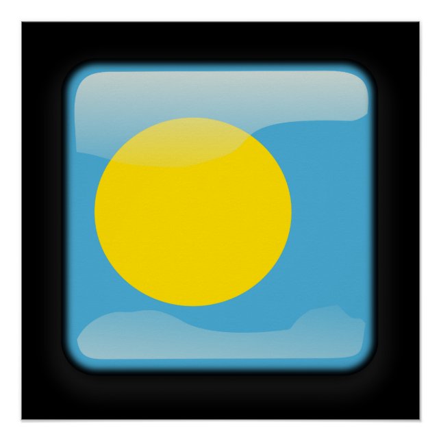 Póster Bandera de Palau (Anverso)